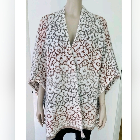 Knox Rose Floral Knit Open Front Drapey Cardigan Sweater XXL Bohemian - Picture 3 of 4